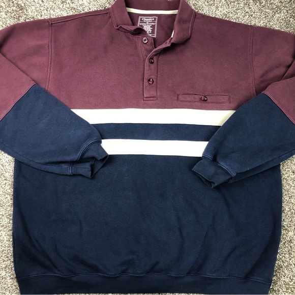 Classics by Palmland Classic Fit Colorblock Banded Long Sleeve Pullover Size XL - Picture 2 of 6